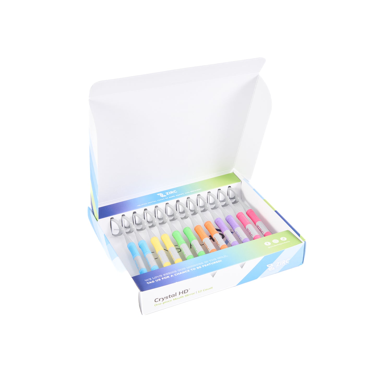 #4 Crystal HD® Resin Mouth Mirror Soft Grip Double-Sided (12 Pack)