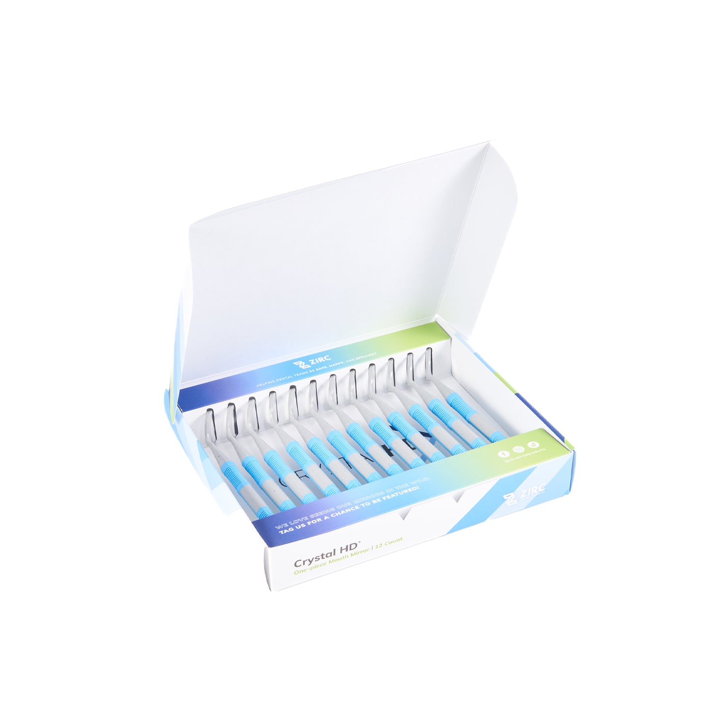 #4 Crystal HD® Resin Mouth Mirror Soft Grip Double-Sided (12 Pack)