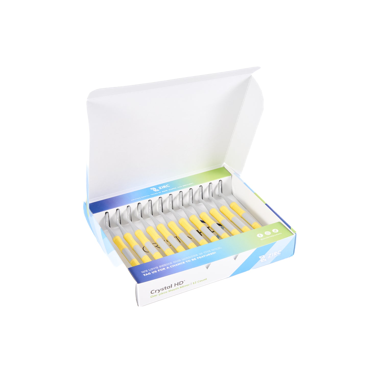 #4 Crystal HD® Resin Mouth Mirror Soft Grip Double-Sided (12 Pack)