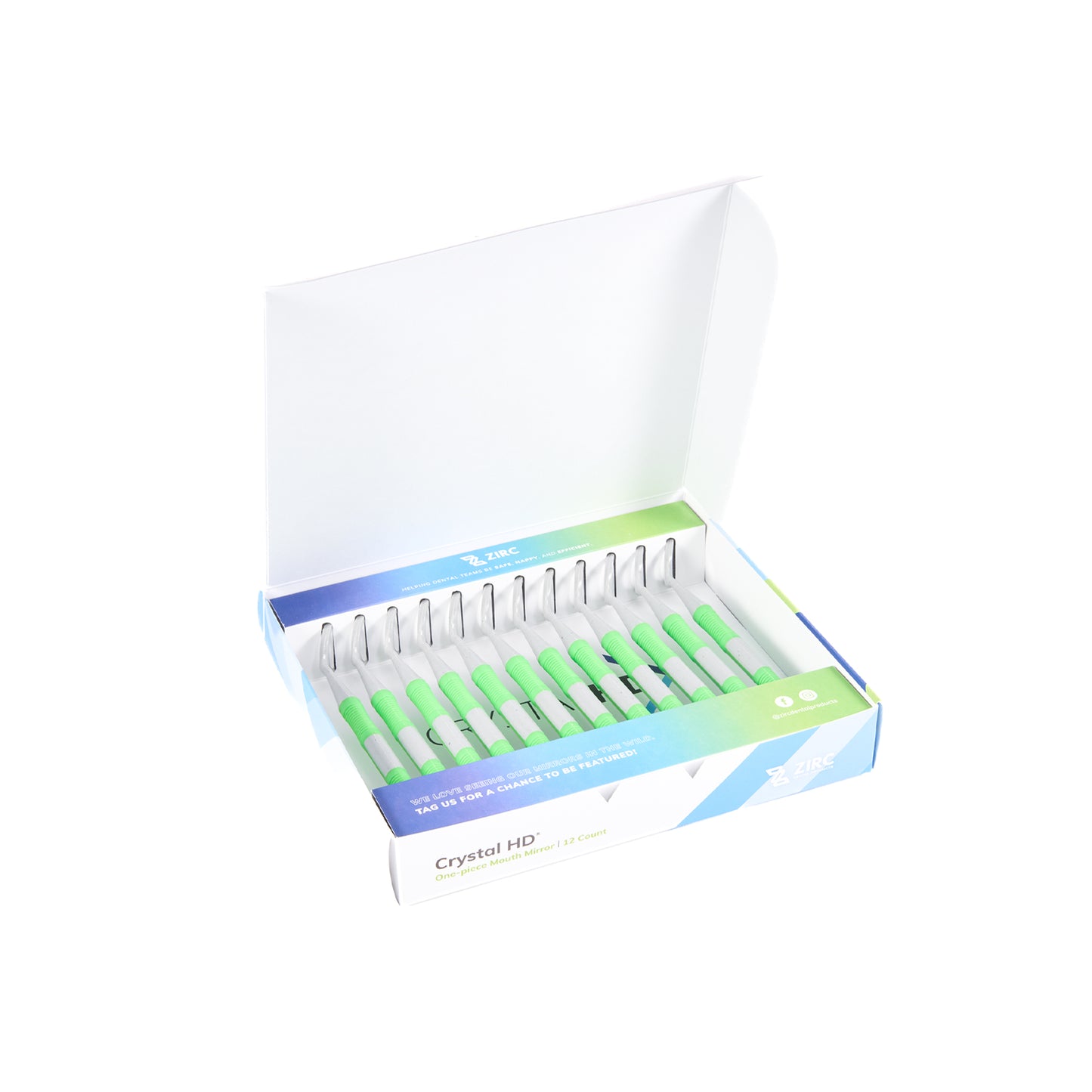 #4 Crystal HD® Resin Mouth Mirror Soft Grip Double-Sided (12 Pack)